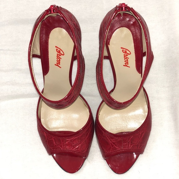 Brioni Red Crocodile Vero Cuoio size 36, heel 4 inches - Picture 6 of 13